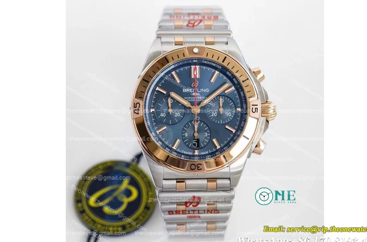blue SS Breitling B01 RS Asia-7750 Chronomat 42mm GF 0124